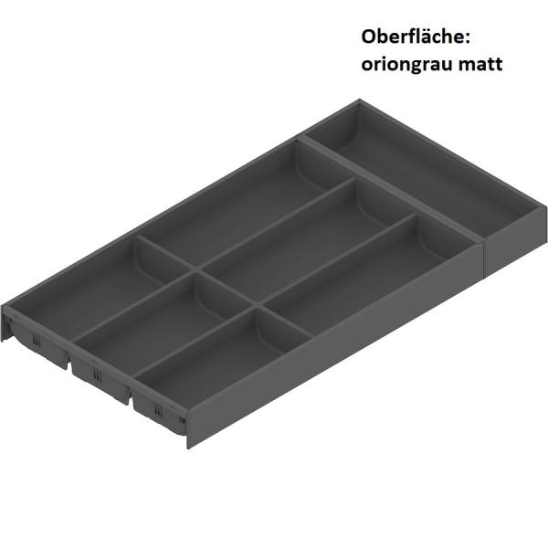 AMBIA-LINE Besteckeinsatz, für LEGRABOX / MERIVOBOX, Kunststoff / Stahl, 7 Besteckfächer, NL=600 mm, Breite=300 mm